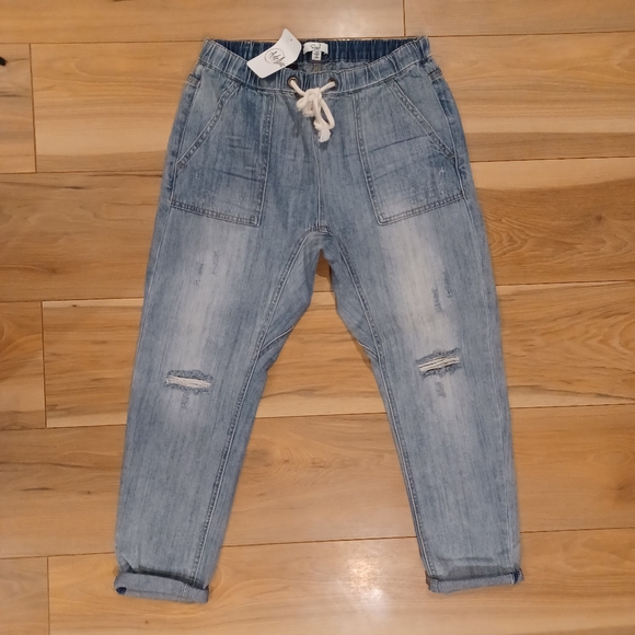 🌸 NWT Easel Denim Joggers - Picture 1 of 10